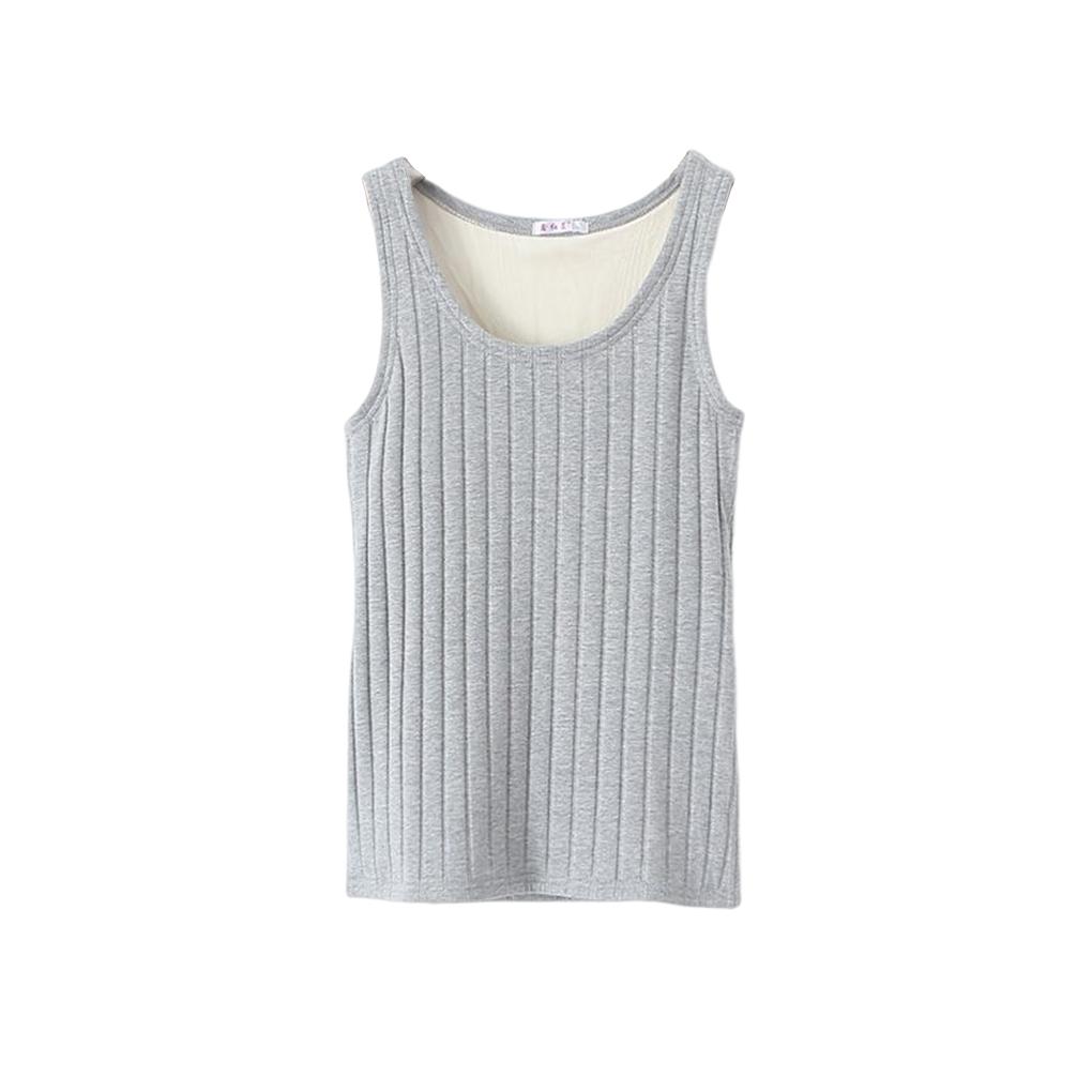 

Women Thermal Vest Velvet Cotton Comfortable Underwear Ribbed Winter Warmer Clothing Clothes Thickened Casual Basic Top m