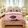 3pcs Cartoon Cute Sausage Dog Print Coreless Duvet Cover Set Multi Size Comfortable Bedroom Bedding Decoration Machine Washable