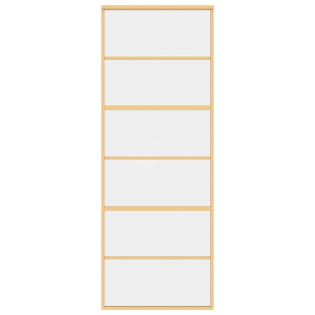 vidaXL Schiebetür Golden 76x205 cm ESG-Klarglas und Aluminium