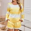 Women's Long Sleeve Striped Top Shorts Casual Suit Loose Pajamas Plus Size Women's Wear