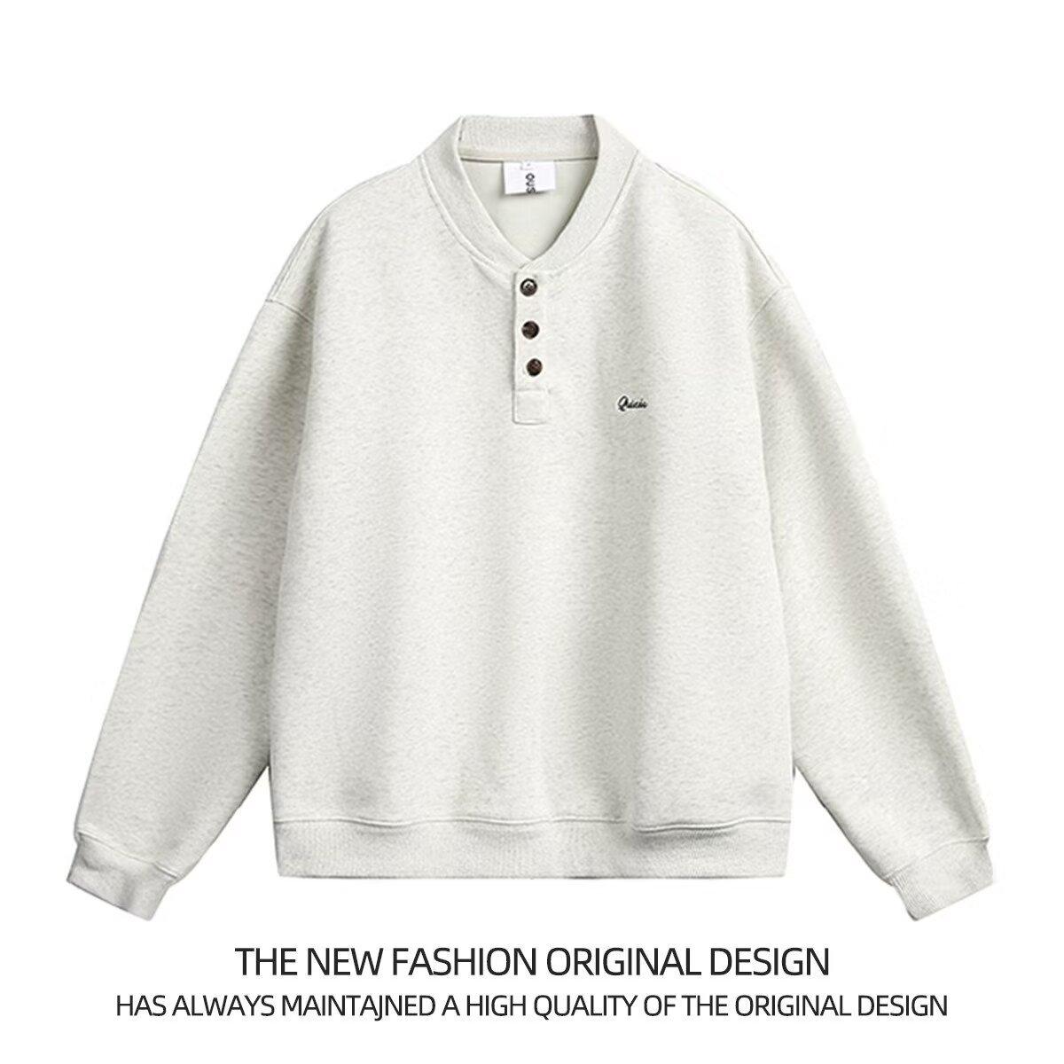 Американский вышитый свитер с воротником-стойкой мужской бархатный зимний подростковый свободный кардиган ретро ленивая пара верхняя рубашка 3XL