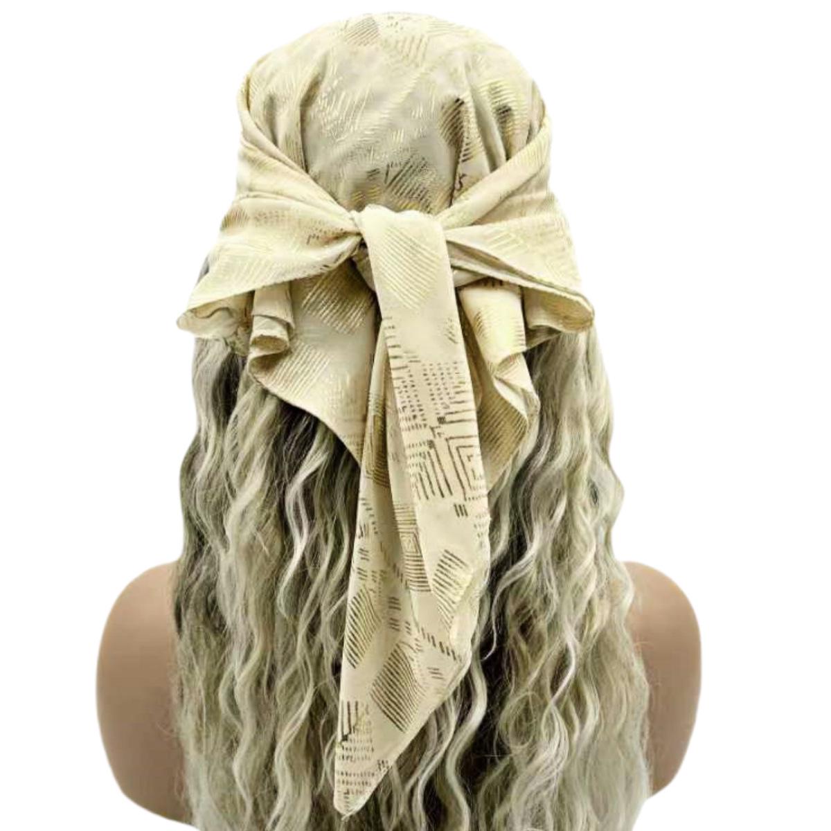 High-End Ethnic Style Casual Headscarf with Hot Stamping Design