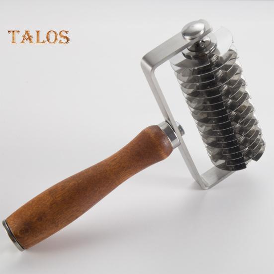 Stalowa kratka do ciasta na pizzę z drewnianym uchwytem, do robienia wzorów siatki na ciasteczka, ciasta, torty