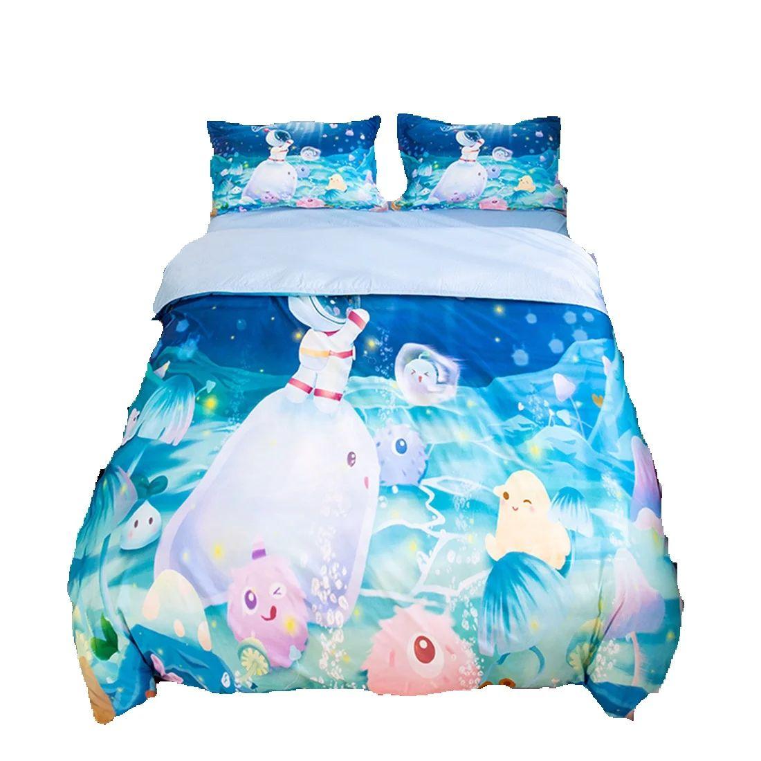 

Single Size Astronaut Comforter Cover for Boys Girls,Outer Space Bedroom Decorative 2 Pcs Bedding Set with 1 Pillowcases 75*50 135x200cm