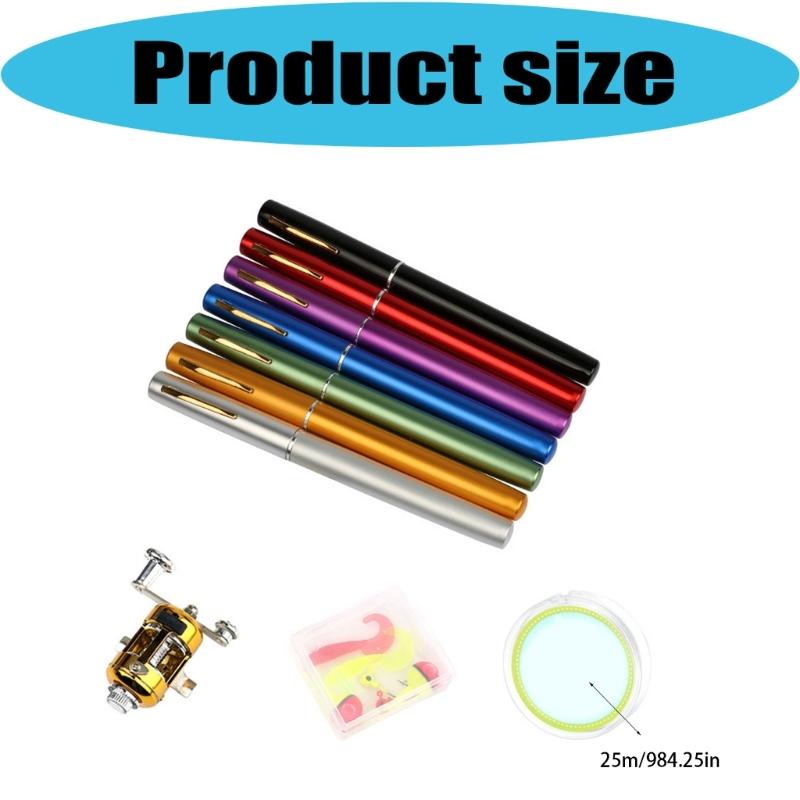 Compacts Mini Pocket Fishing Rod Telescopic Pen Shaped Fishing Rod Collapsible Fishing Rod for Salt/Freshwater Fishing