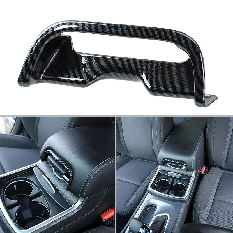 1Pc Car Carbon Fiber Center Armrest Box Switch Button Trim Cover for Dodge Charger 2016-2021 Interior Parts