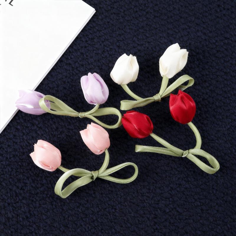 Sweet simulation tulip bud fabric flower clothing accessories accessories DIY headgear hair accessories luggage accessories