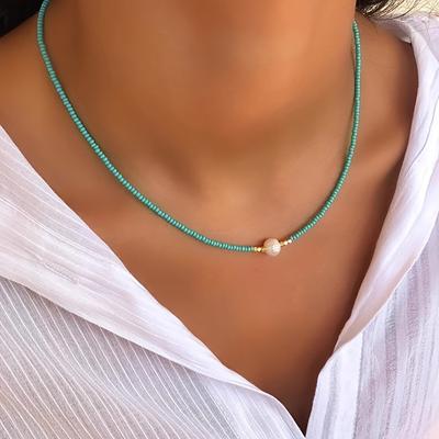 Bohemian Resort Style, Freshwater Pearl Beaded Necklace In Many Colors, Elegant Accessories for Women, Creative Gifts for Lovers CLE