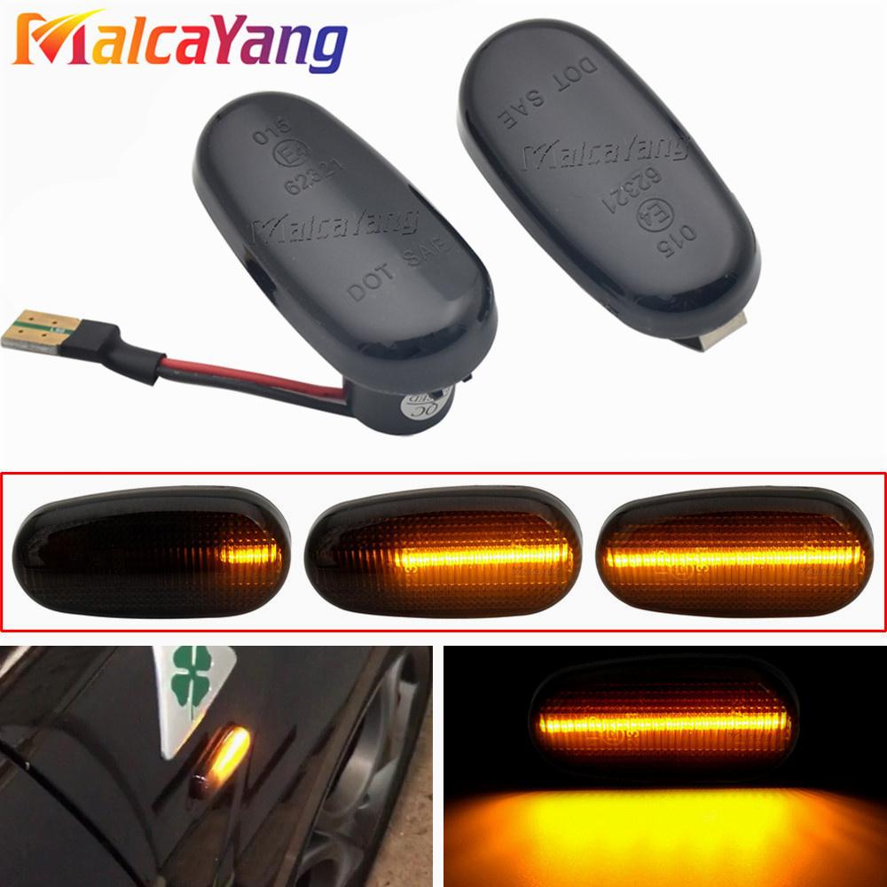 For Alfa Romeo 147 (937) GT MiTo FIAT Bravo Car Dynamic LED Side Marker Light Turn Signal Light Dynamic Smoked