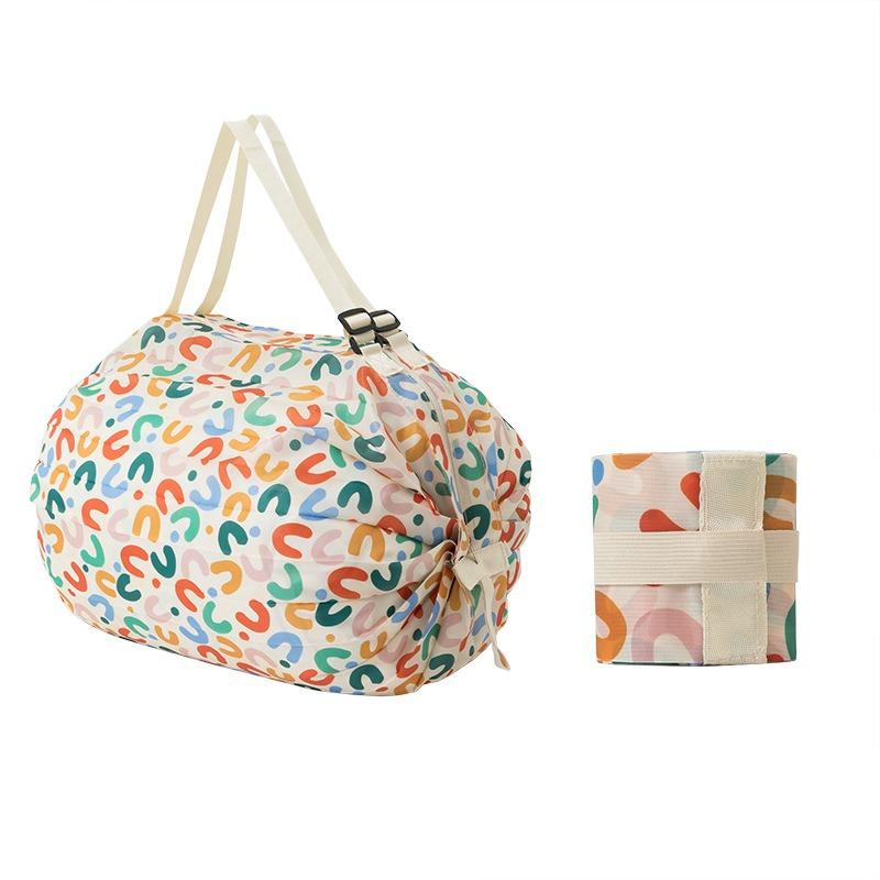 Folding Shopping Bag Portable Ultralight Environmental Protection Bag  Supermarket Large-capacity Waterproof Grocery Bag Handheld Cloth Bag