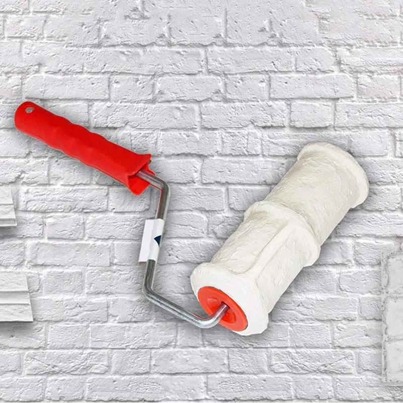 Paint Roller Tool Brick Embossing Roller for Wall Decoration, Imitation Brick Pattern DIY Art Paint Texture Rolling Flower Roll