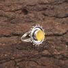 Natural Yellow Cat's Eye 925 Silver Statement Best Friend Gift Ethnic Boho Ring RR-49-41