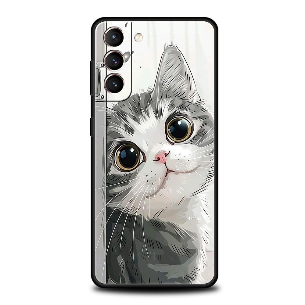 Daily Life of Cute Cats Phone Case For Samsung Galaxy S26 Ultra S25 Plus S24 FE S23 S22 5G S21 S20 Cover Black Soft