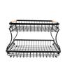 2 Tier Fruit Basket Kitchen Countertop Organizer Foldable Iron Frame Snack Storage Basket No Screw Assembly for Fruits