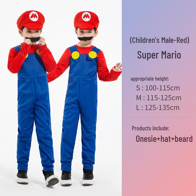 

Костюм для Хэллоуина Super Mario для родителей и детей: Наряд с пышными рукавами для косплея в стиле аниме M