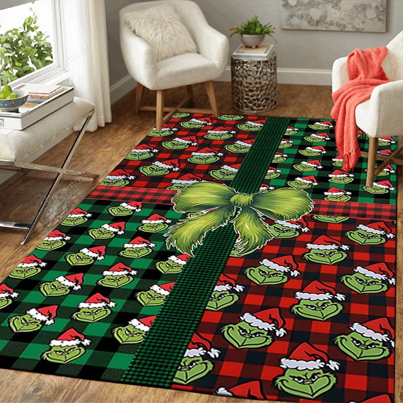 1Pc Christmas Candy Cane Rug Office Carpet Indoor Outdoor Doormat Nonslip Soft And Comfortable Living Room Christmas Halloween Gift D91815