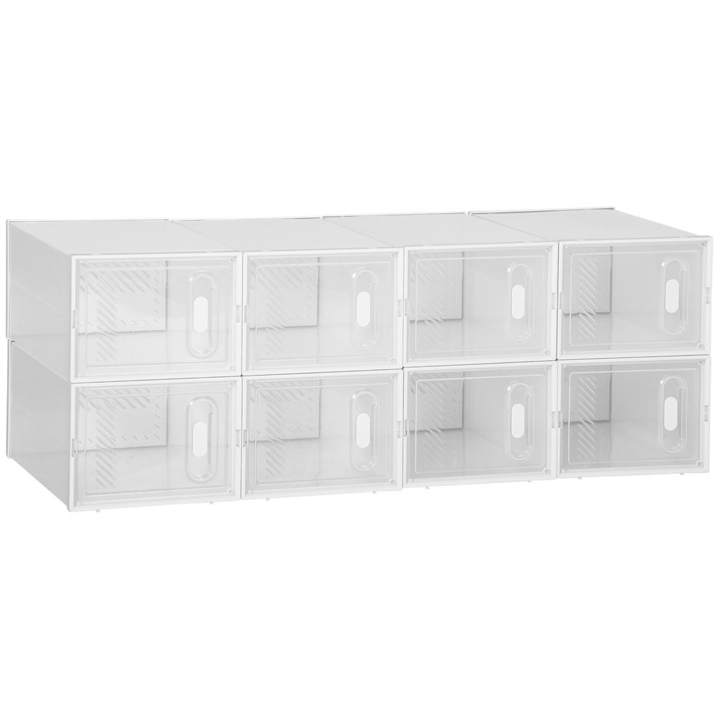 Modular Shelving System with 8 Compartments, Plug-In Shelf, 25 cm x 35 cm x 19 cm, Transparent