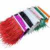 100CM 8-10cm Colorful Ostrich Feather Trim Ribbon White Feathers On Tape Clothes Flecos Sewing Needlework Wedding Dress Decorate