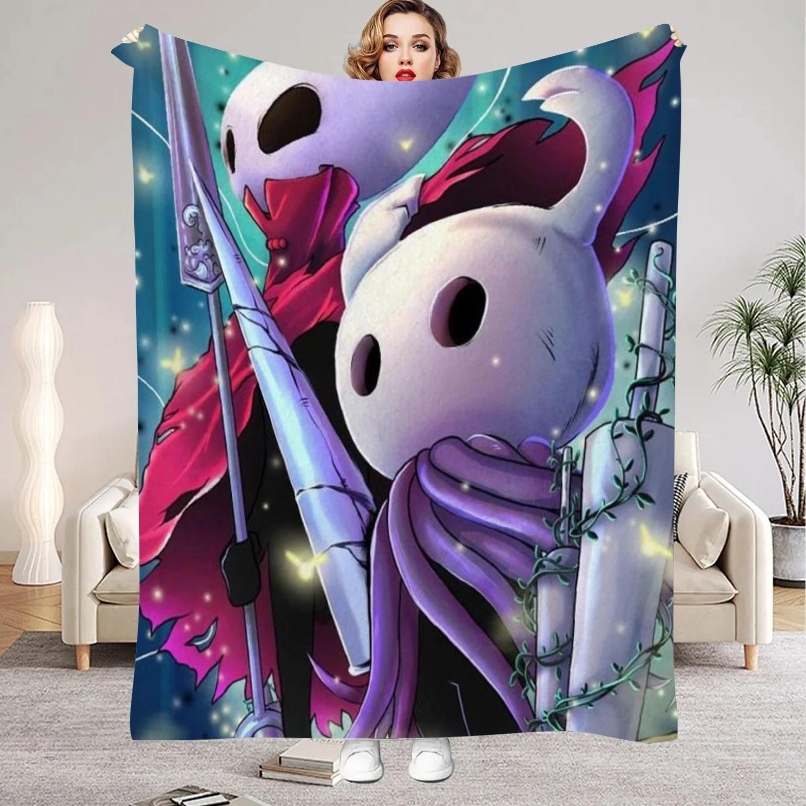 

Hollow Knight Blanket Cartoon Game Printed Flannel Blanket for Home Living Room Bedroom Decor New Year Christmas Gift for Fans 70x100cm білий