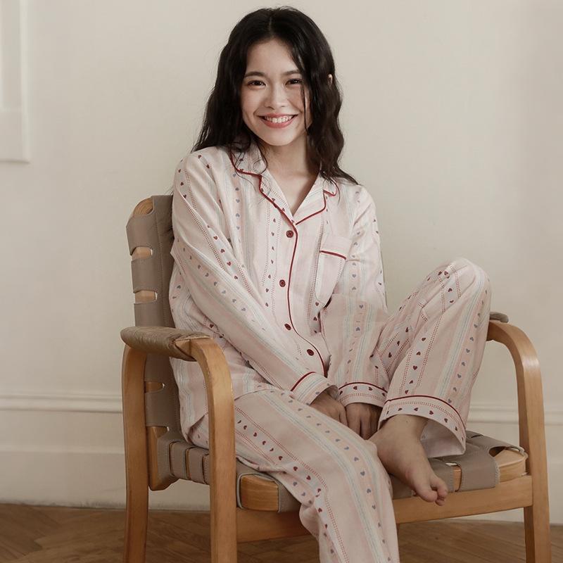 Lazy pajamas women's autumn and winter 1011 imitation cotton women's loungewear wearable suit spring and autumn winter thin