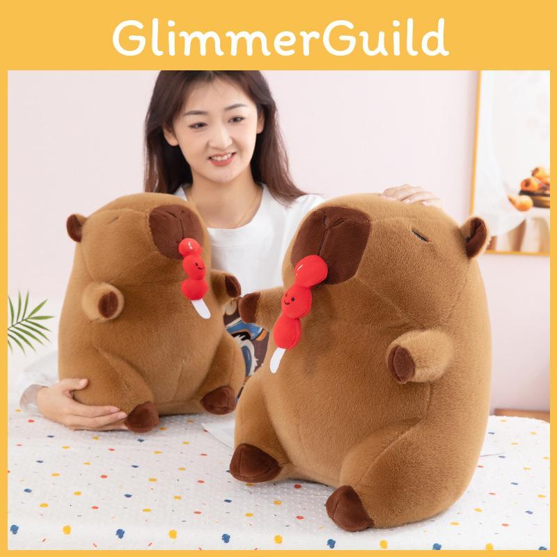 Stretchable Sugared Capybara Gourd Plush Toy Cute Fabric Doll Animal Birthday