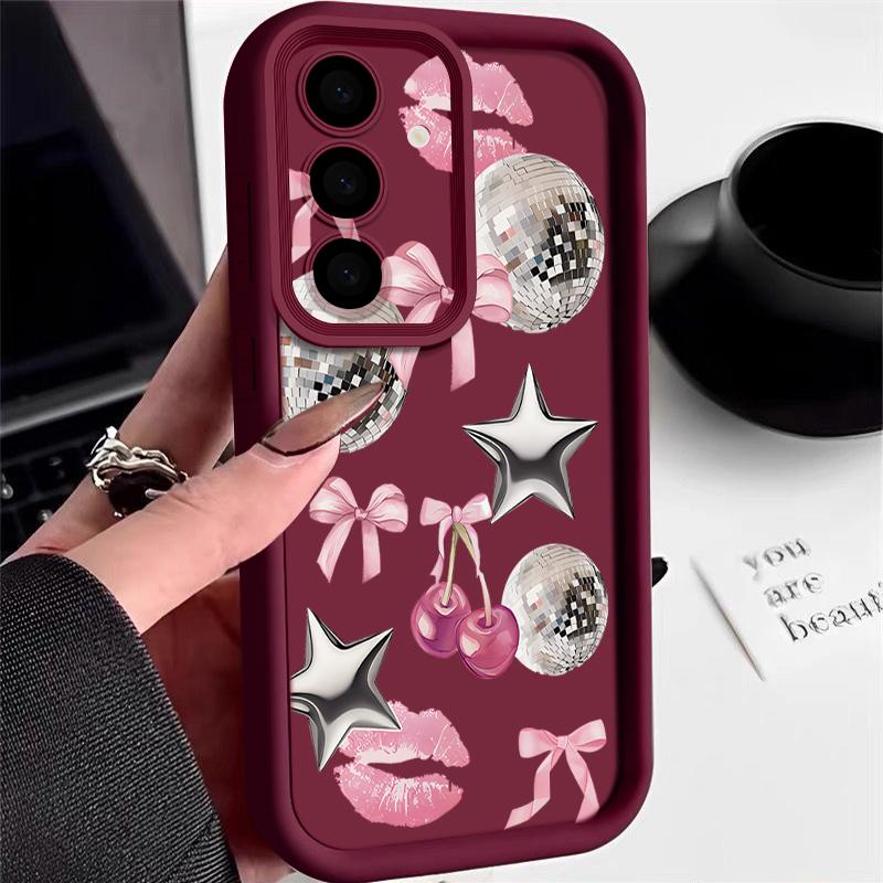 Cherry Star Light Ball Pattern Soft Phone Case For Samsung Galaxy A17 A56 A16 A36 A26 A55 A15 A25 A35 A54 A53 5G TPU Back Cover