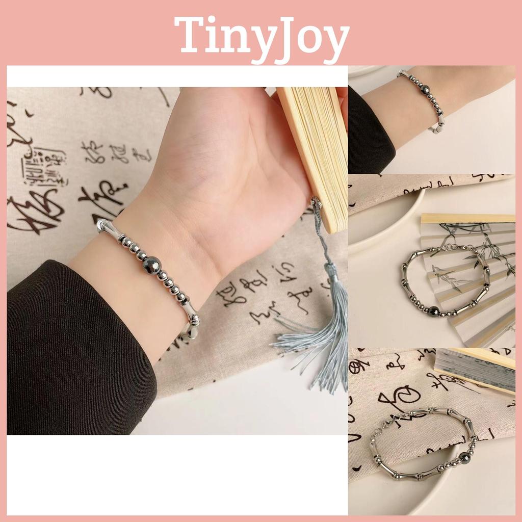 Titanium Stylish Unisex Steel Bracelet Sophisticated Bamboo Design