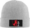 Japanese Kanji Samurai Bushido Peaked Unisexs Winter Beanie Hat Warm Knit Cuffed Ski Skull Cap Black