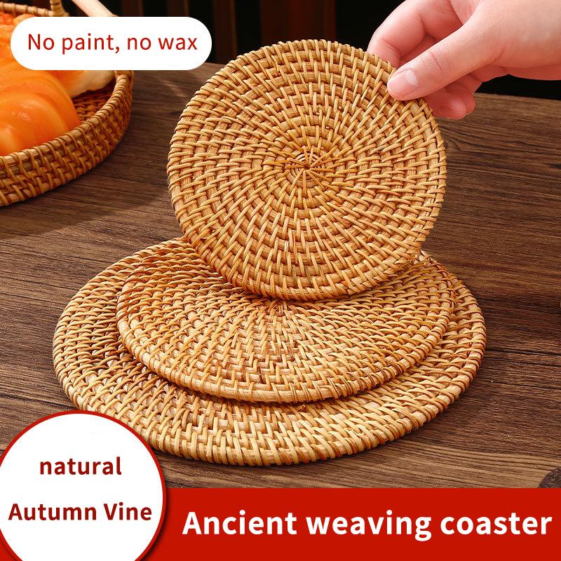 Rattan Heat-Insulating Mat Table Mat Anti-Scalding Pot And Plate Mat High-Temperature Resistant Teacup Mat