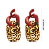 Orecchini a borchia con stampa leopardo unici Orecchini impermeabili Orecchini alla moda Borchie geometriche per orecchie Adatti a varie occasioni