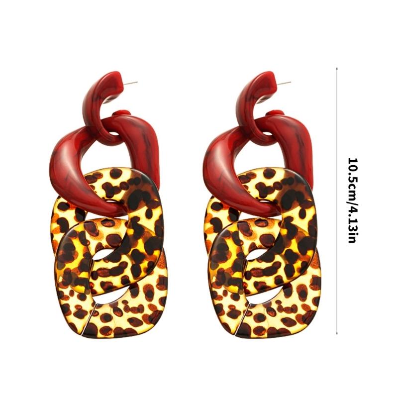 Orecchini a borchia con stampa leopardo unici Orecchini impermeabili Orecchini alla moda Borchie geometriche per orecchie Adatti a varie occasioni