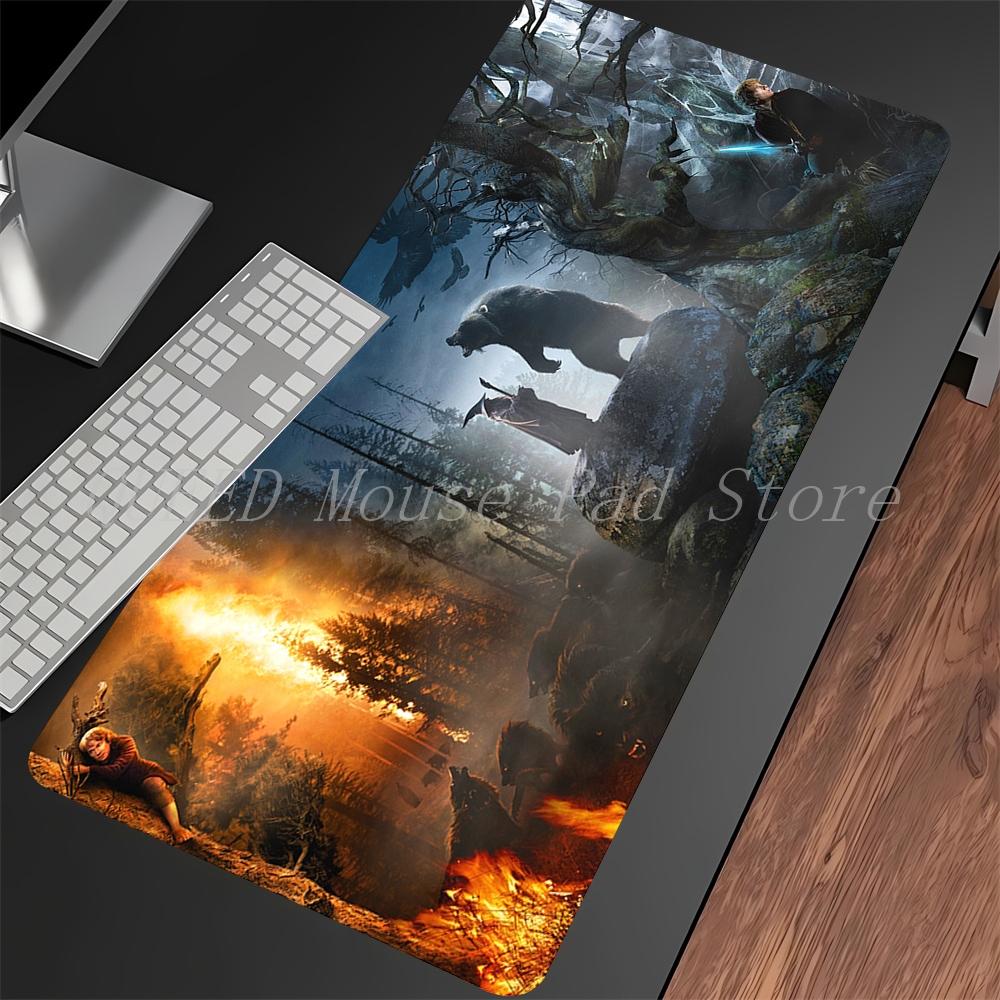 Middle Earth Mouse Pad LLords of Rings Computer Desk Mat Gamer Keyboard Mat Stitched Edge Mousepad Cabinet Pc Table Mouse Mats