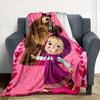 1pc Masha Bear Outdoor Blanket Lightweight Flannel, Soft & Warm, All-Season Use for Sofa, Outdoor, Camping, Living Room045