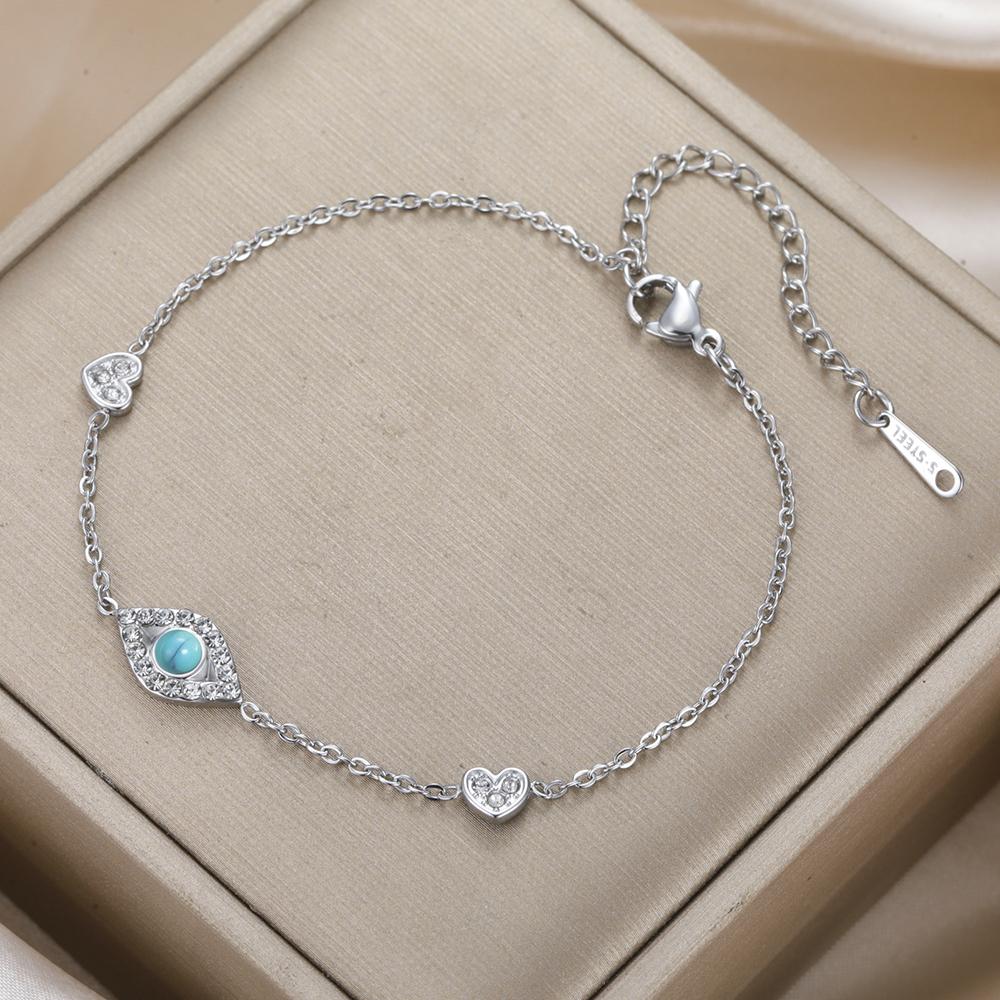 Dawapara Evil Eye Bracelets for Women Protection Good Luck Charm Greek Evil Eye Bracelet Stainless Steel Jewelry
