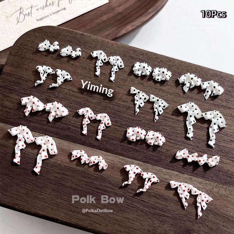 

10Pcs Wave Bow Flower Butterfly Soft Satin Light Nail Rhinestones Nail Art Charms Diy Nail Decoration Manicure Accessories