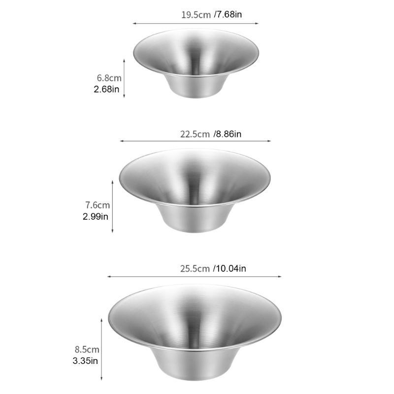 Stainless Steels Bowl Antiscalding Mixing Salad Bowl Noodles Pot Kitchen Serving Bowl for Restaurant Home Part Enduring