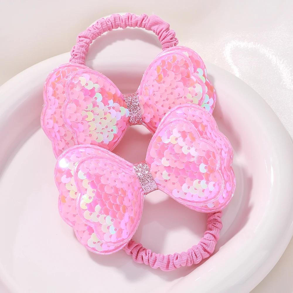 

1/2 шт. Милая детская повязка для волос, красочная повязка для волос в форме цветка, допаминовый блеск, эластичная повязка на голову, бутик, детские аксессуары для волос