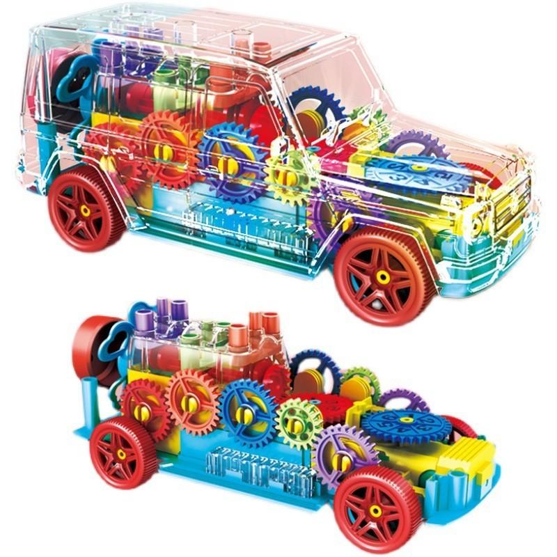 Transparent Gear Big G Electric Toy Car With Light And Music For Kids Emotional Development