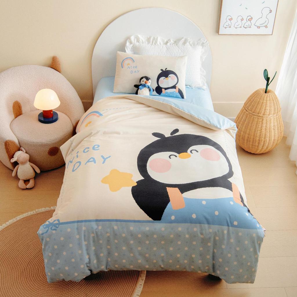 Class A Cartoon Cotton Baby & Toddler Bedding: Skin-Friendly, Breathable 3-Piece Kindergarten Duvet Set