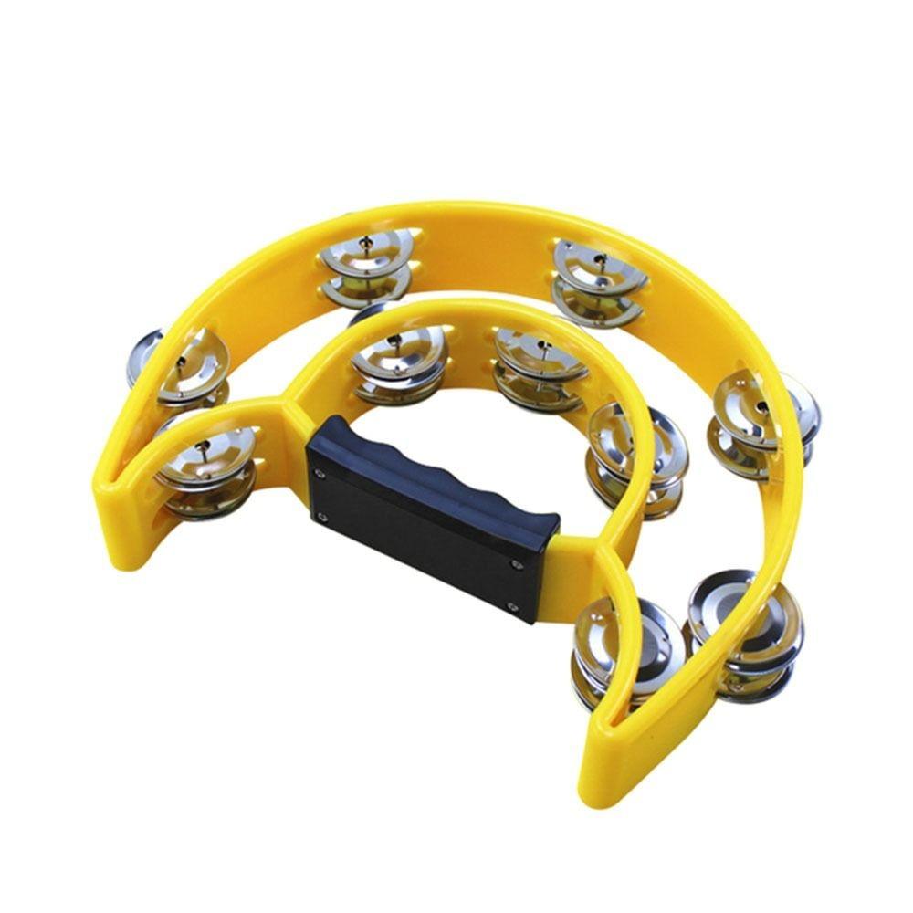 

Новый Тамбурин Про Ручной Колокольчик Двухрядные Ручные Колокольчики Тамбурин Ручной Перкуссионный Барабан Джинглы жёлтый