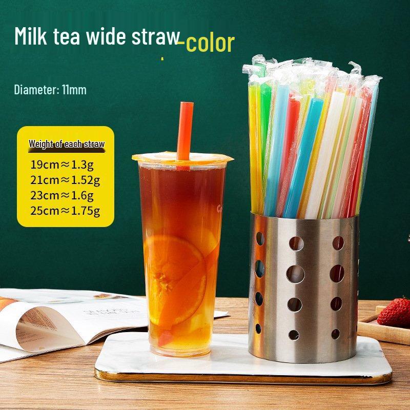 ZISIZ Colored Thick Plastic Bubble Tea Straws