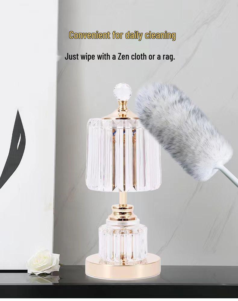 2025 Luxury Crystal Rechargeable Bedside Lamp - High-End Atmosphere Night Light