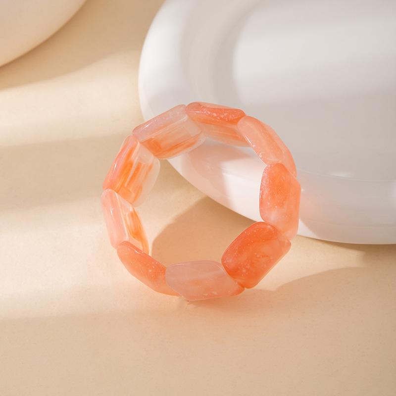 Color Smudged Acrylic Splicing Beaded Elastic Bracelet Exaggerated Bracelet Personalized High-End Jewelry