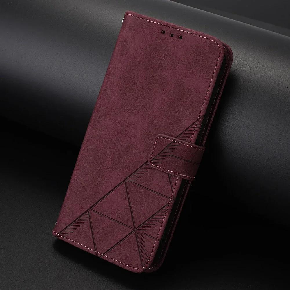 Geometrische Leder-Portemonnaie-Hülle für Huawei Mate 60 Pura 70 Nova 12i 12S 9 SE 8i P20 P30 P40 Lite P50 Pro P60 Art Ständer Handyhülle