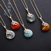 Hochwertige Mode Leichter Luxus Einfacher Natürlicher Kristall Wassertropfen Zirkon Anhänger Echtgold Galvanisierte Schlüsselbein Halskette Schmuck Geschenke