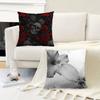 Black  White Floral Pattern Pillow Cover Sofa Cushion Cover Home Room Decoration Children Gift