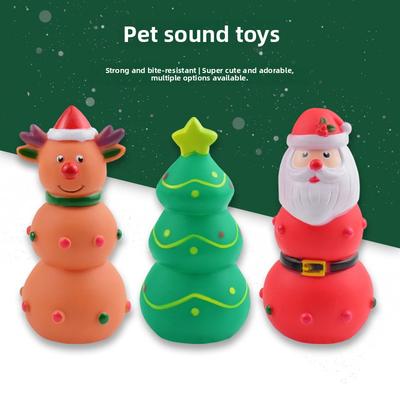 Christmas New Style Rubber Toy Christmas Tree Christmas Elk - Chewable and Grinding Toy for Pets with Sound Function