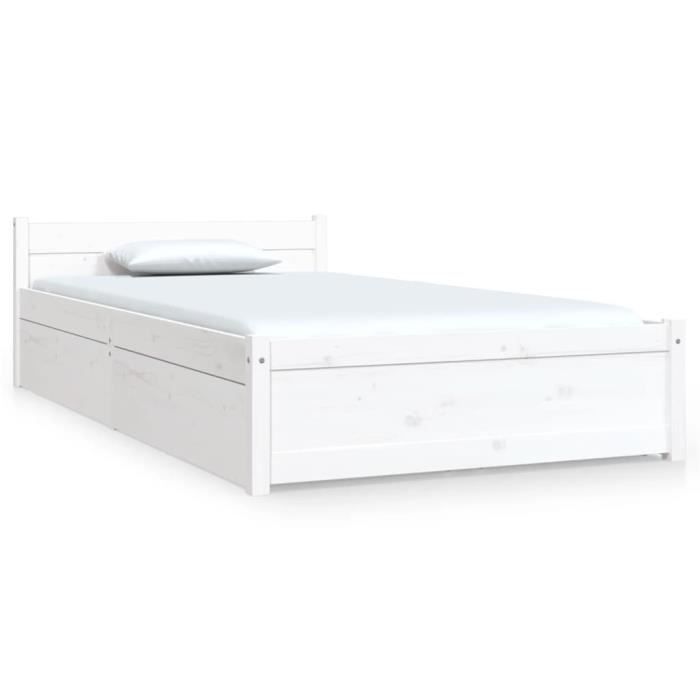 VidaXL Bed Frame with Drawers White 90x190 Cm Single 3103479