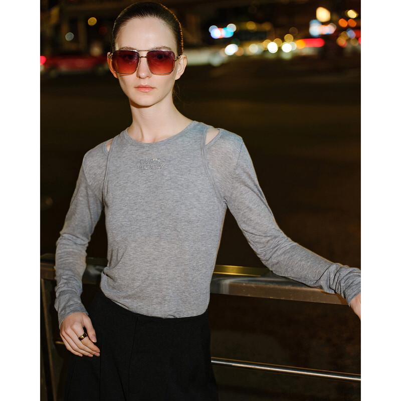 Giovanni Valentino Women s Off-Shoulder Long Sleeve T-Shirt M