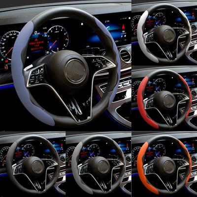 NEW Brown Suede Universal Car Steering Wheel Booster Cover 38CM Non- Auto Interior Steer Protector Decoration Accessori